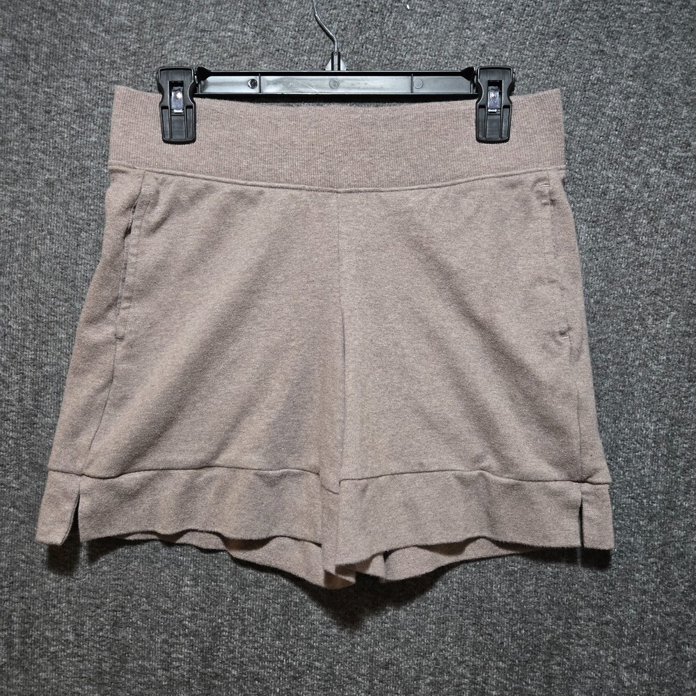 Pact Organic Cotton Airplane Pull On Shorts Womens Size S Taupe Lounge Travel